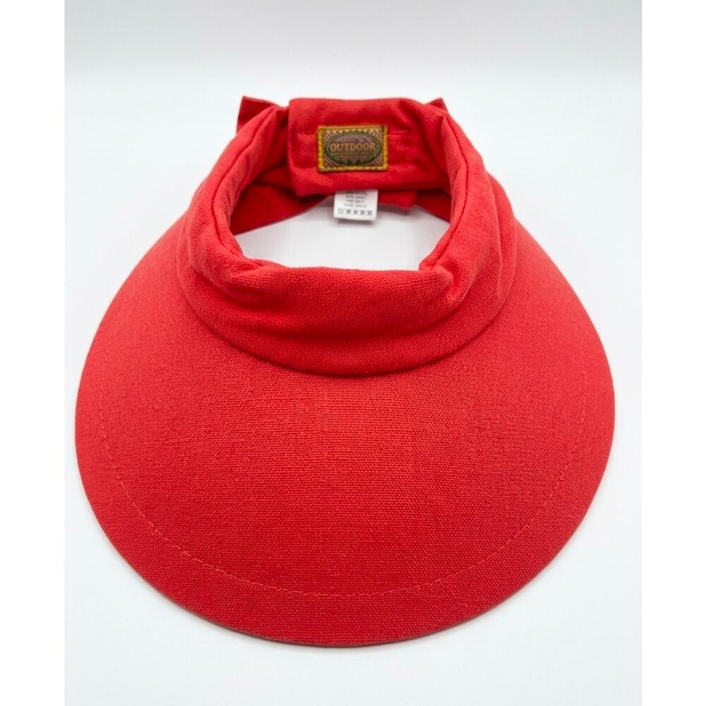 Scala Colezione Backbow Cotton Sun Visor Hat Salmon